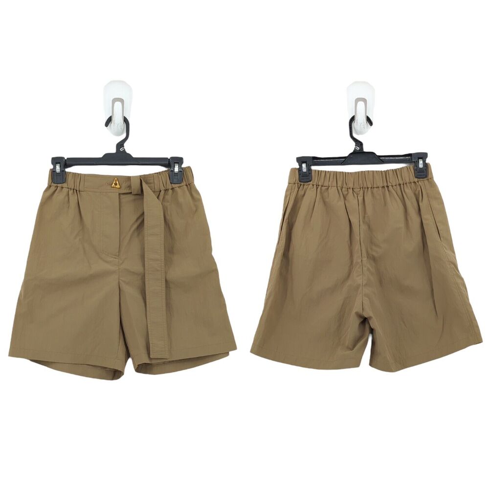 Aeron Women 34 / 2 Dahl Shorts Light Khaki Brown Bermuda High Waist Belt Pocket